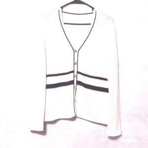 St John Knit Sweater V Neck Sweater Cardigan Cream. Size Medium. Classy Rare